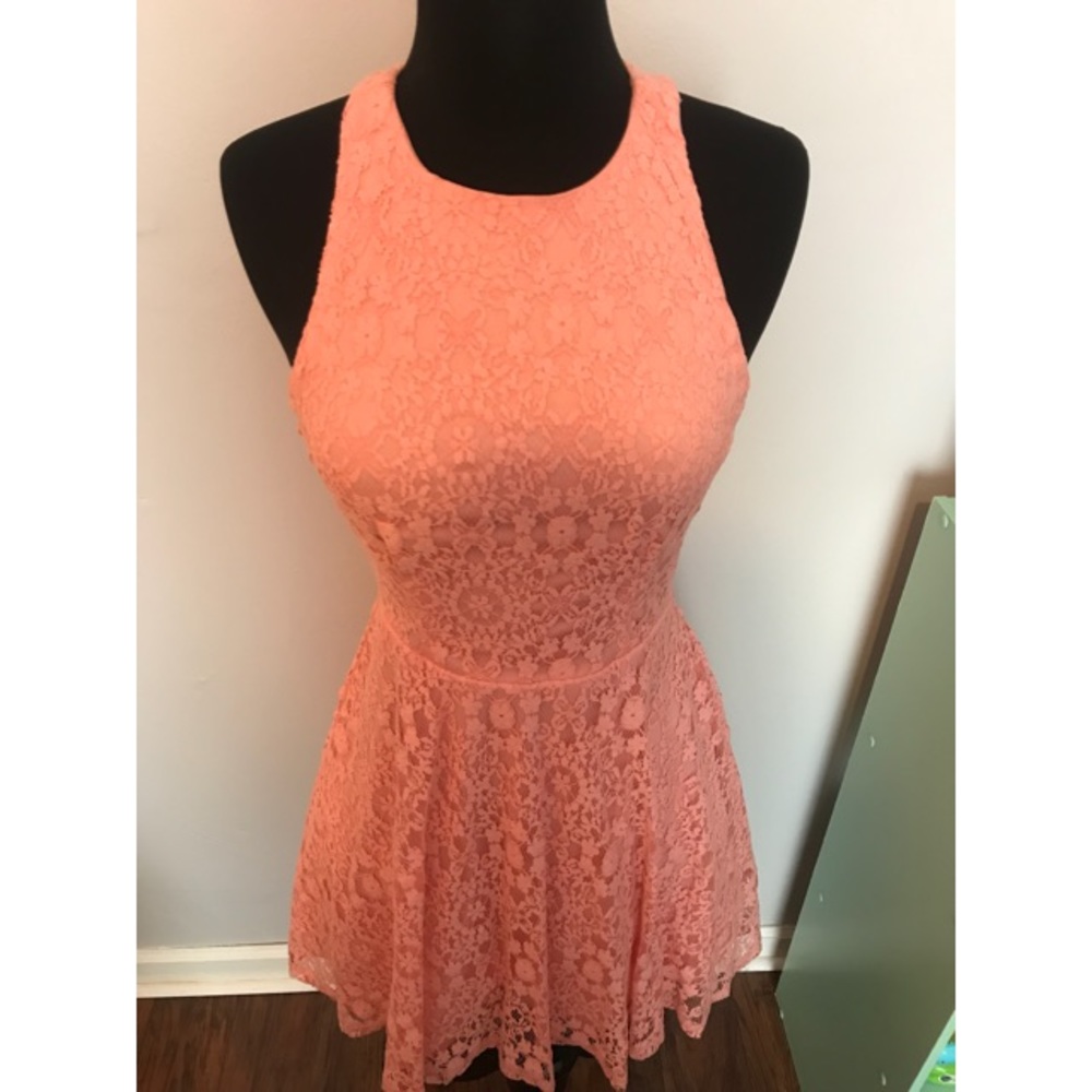 Blush Peach Lace Dress